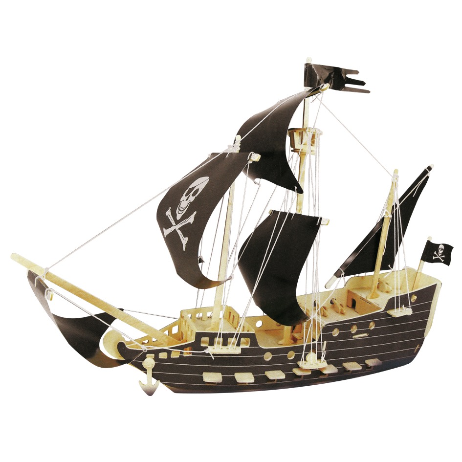 Barco pirata color - Maquetas De Madera