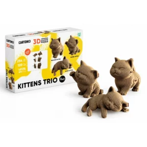 Maquetas de cartón de gatos Kittens Trio de Cartonic – puzle 3D